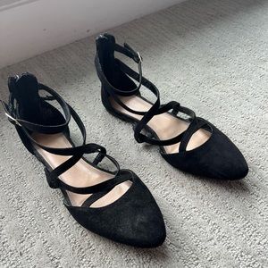 LC Lauren Conrad Strappy Black Flats